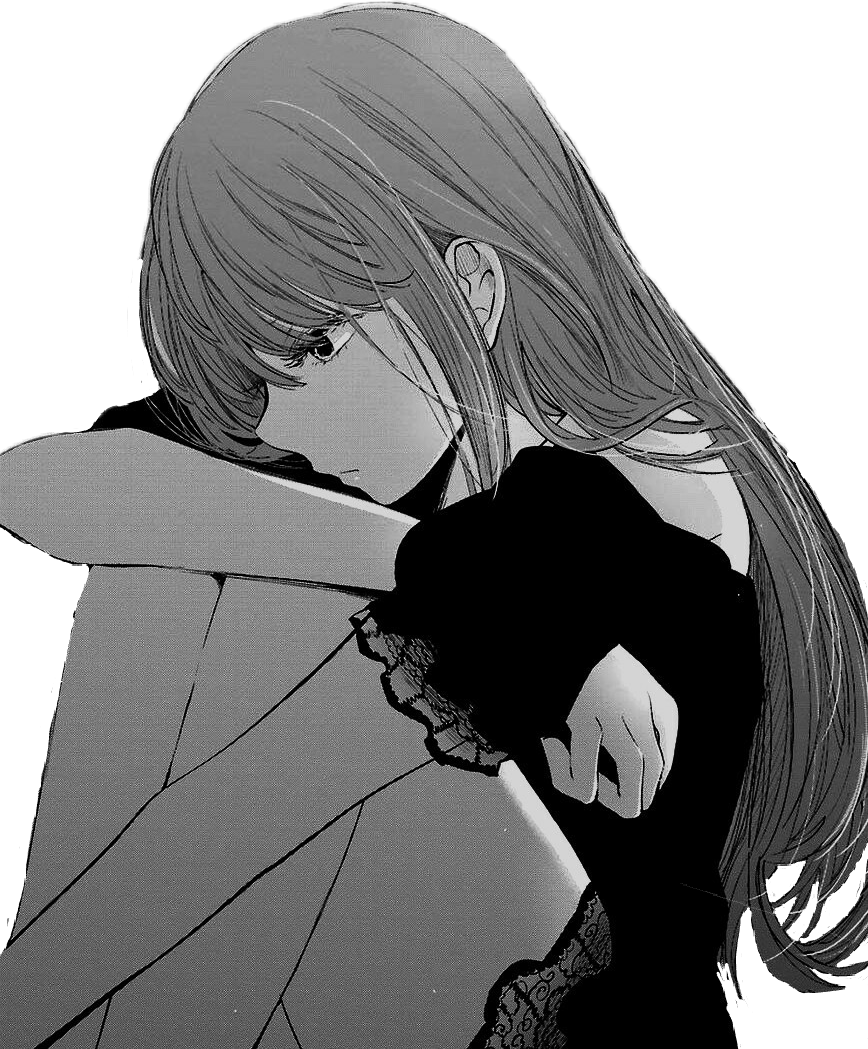 Anime Manga Girl Sad - Sticker by xxmixaixx
