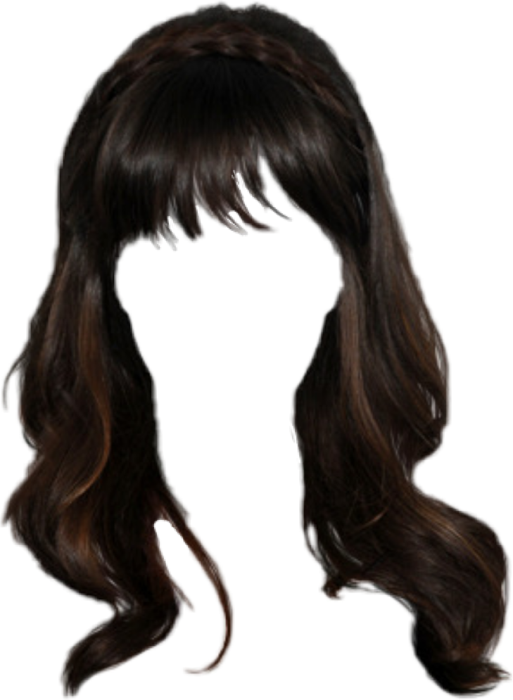 hair wig bangs longhair brown - Sticker by Janet