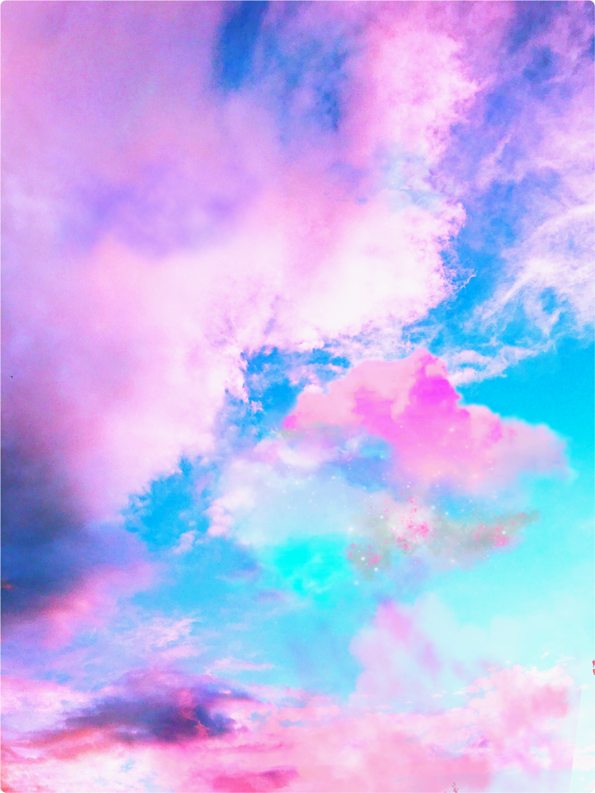 ftestickers background sky clouds pink blue...