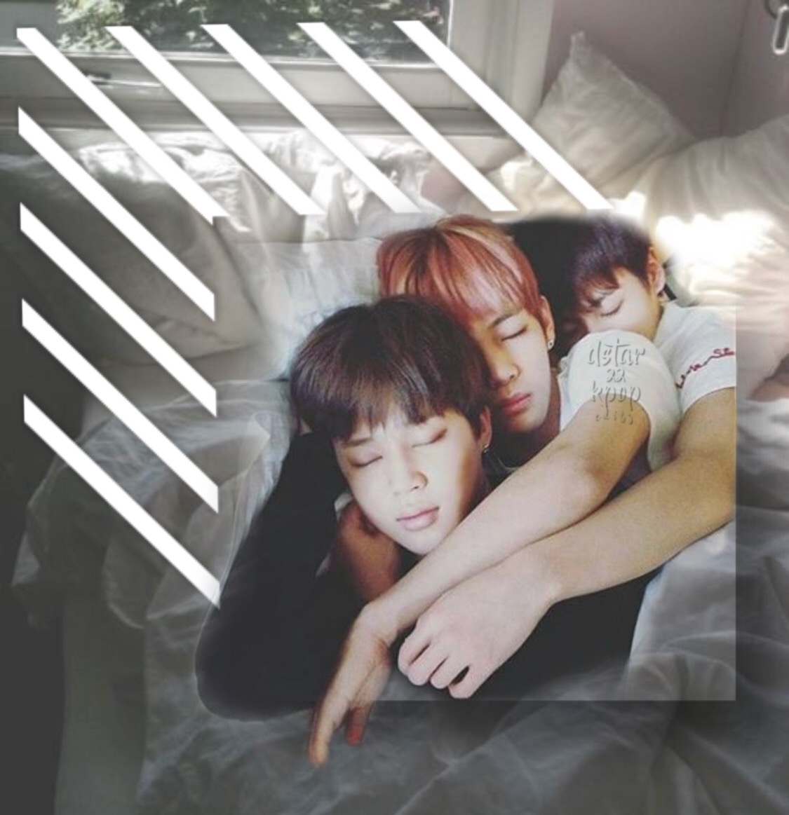 freetoedit sleep sleeping BTS jimin v jungkook cute kpo...