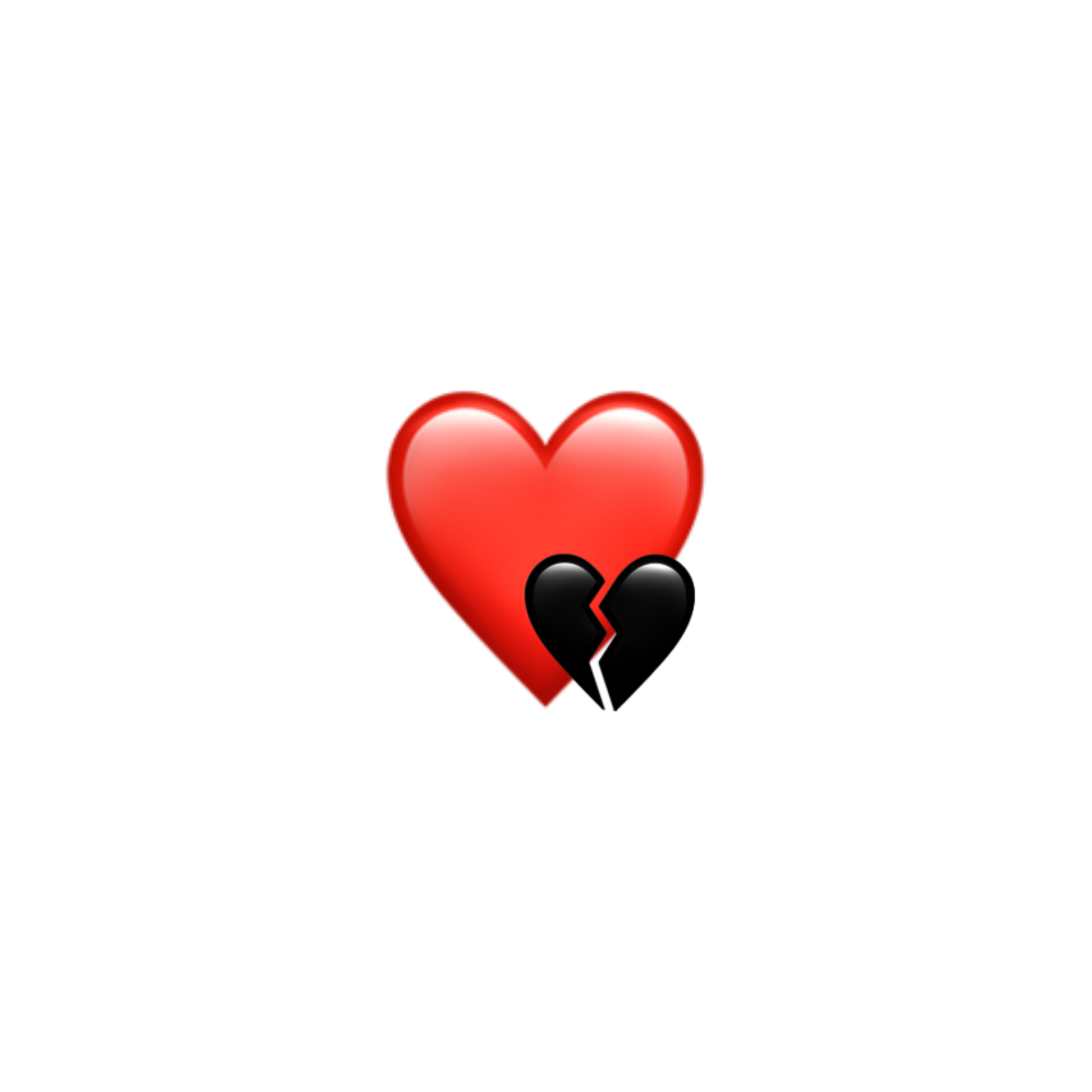 Red Heart Black Brokenheart Emoji Sticker By Satanicbarbie