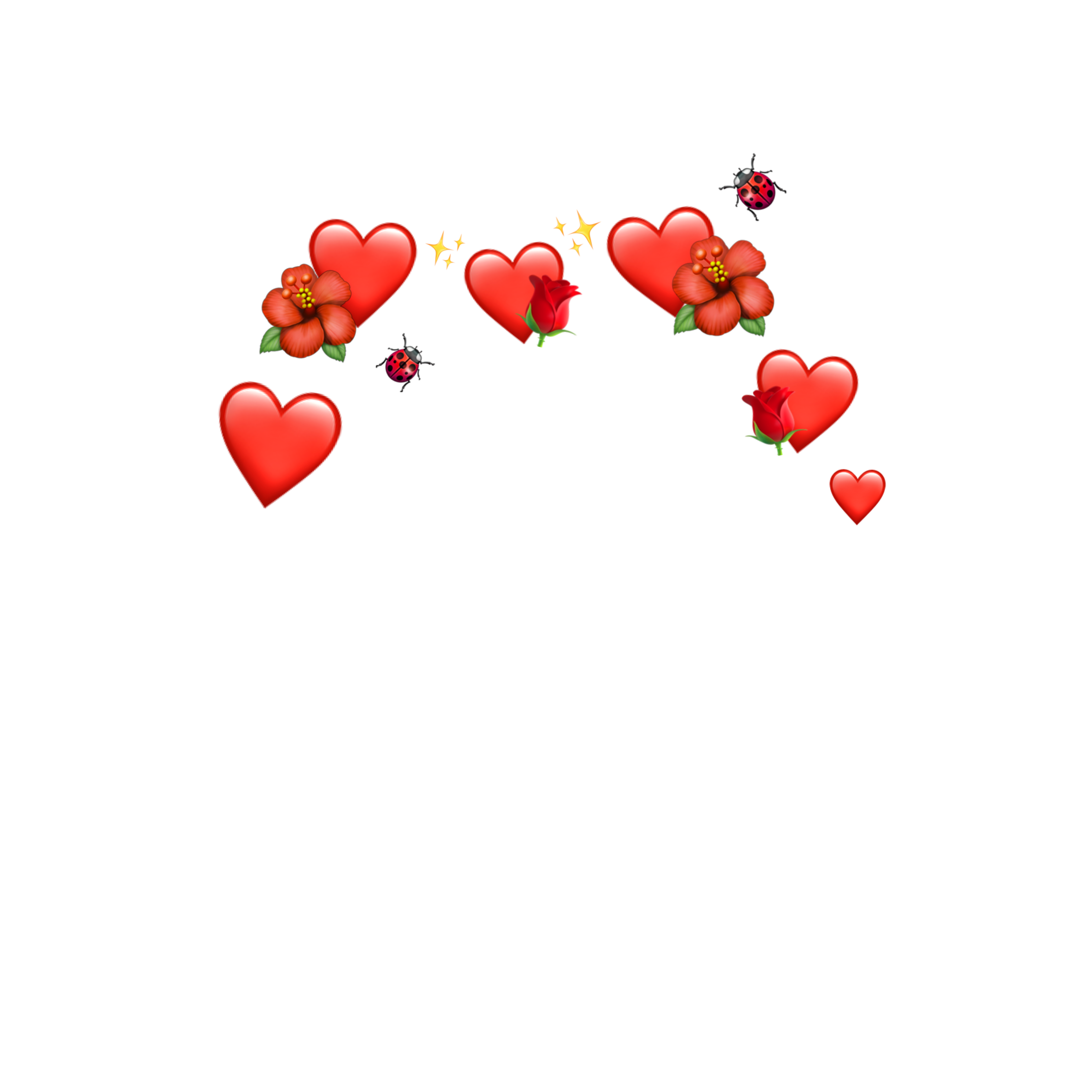 red hearts flowers roses ladybird emoji crown ️ð¹ðºð...