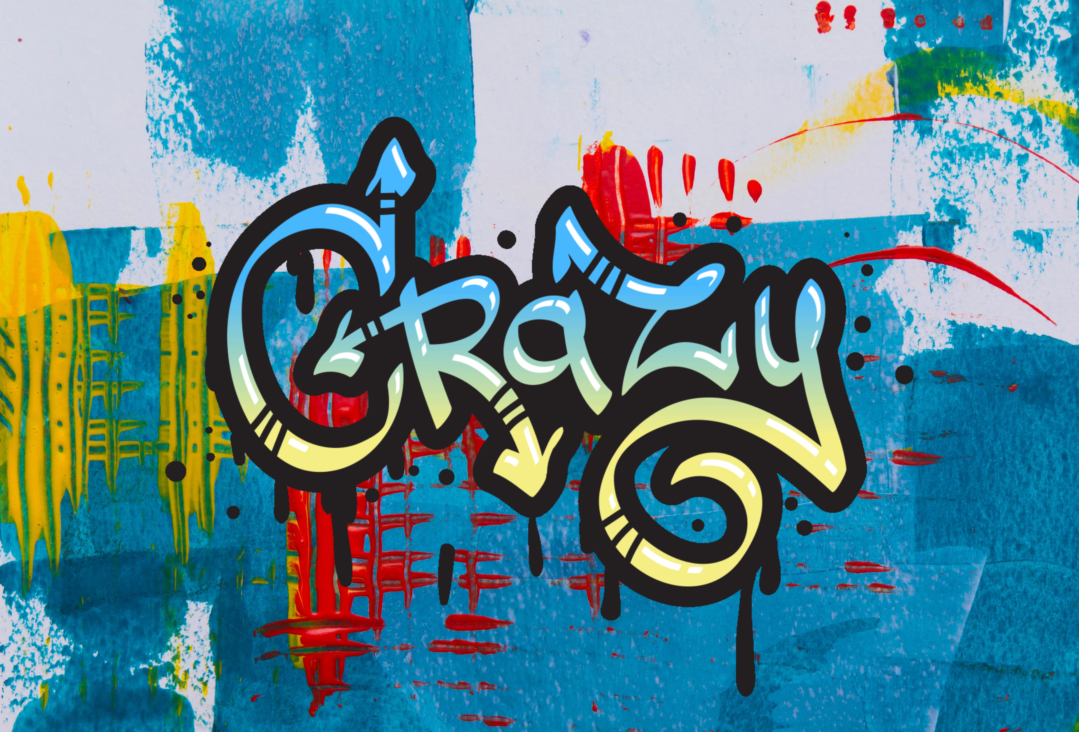 Надпись Crazy граффити