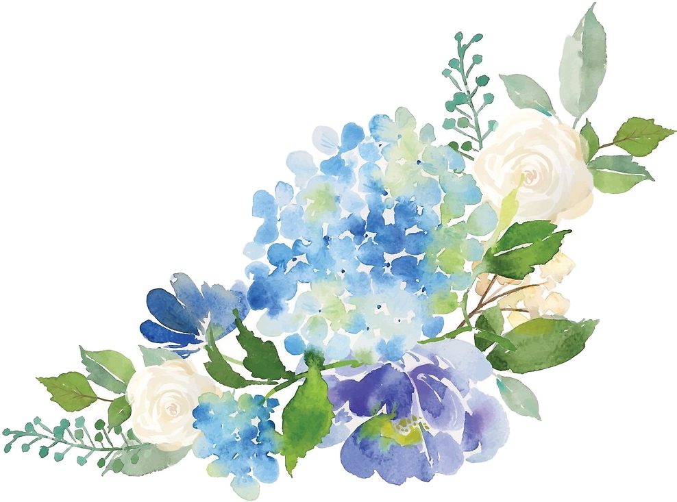 flower floral watercolor blue hydrangea bouquet flowers...