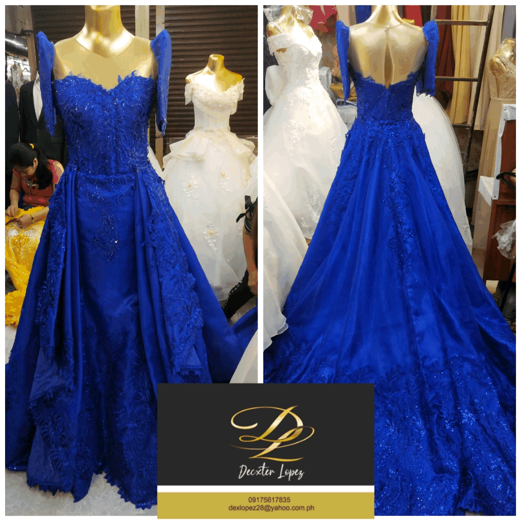 royal blue filipiniana gown