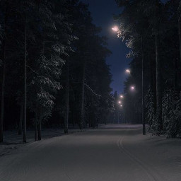 зима атмосфера winter вечер ночь снег local