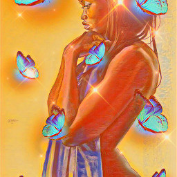 blackwoman blue blueaesthetic africanamericanwoman freetoedit rcluminousbutterflies luminousbutterflies