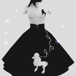 freetoedit blackandwhite poodleskirt outfit 1950