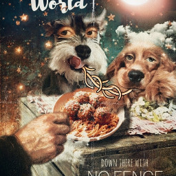 fantasy dogs spaghetti starrysky magical dreamy fairytale disneyandpixar collection cartoon stestyle ste2022 madewithpicsart love 🍝 love
