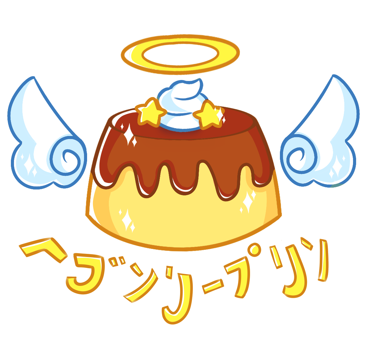 pudin kawaii cute japanese flan food angel dessert yell...