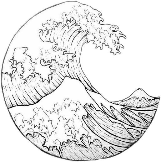 moon waves outlines outline water nature…