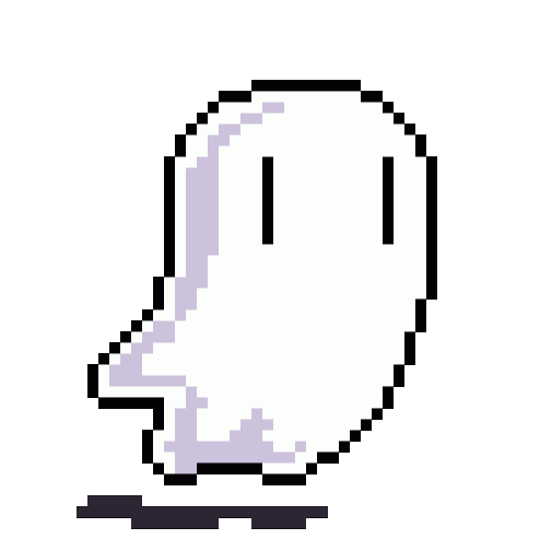 pixel ghost cute float shadow freetoedit sticker by @karikh