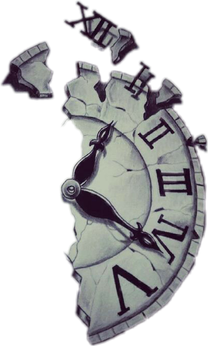 clock romannumerals romannumbers broken stone tattoo...