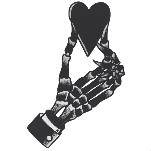 skeleton hand heart ftestickers black freetoedit...