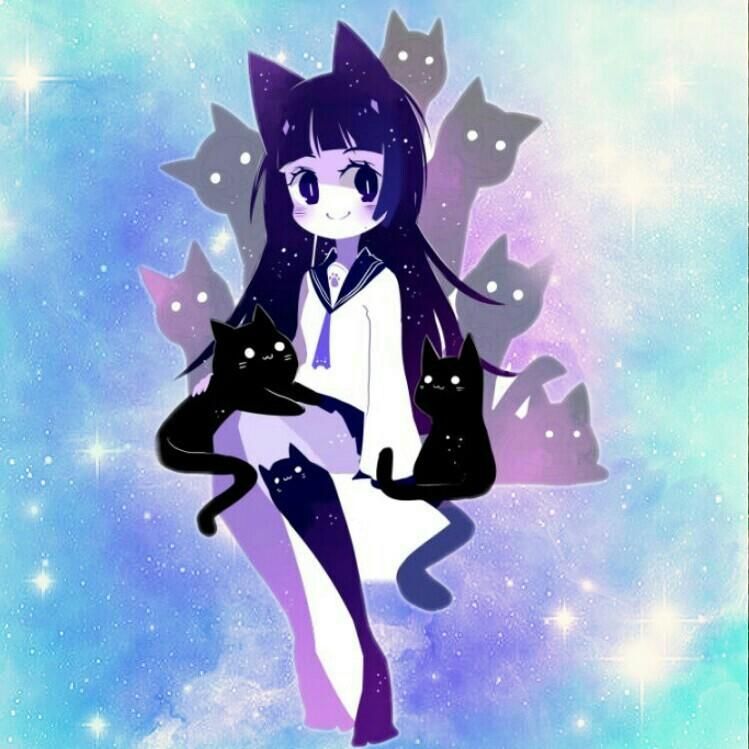 Neko Anime Galaxy Cats Wallpaper Stars Universe Japan.