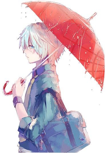 Animeboy Blue Eyes Umbrella Rain