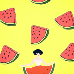 freetoedit watermelon watermelonday vintage adorable