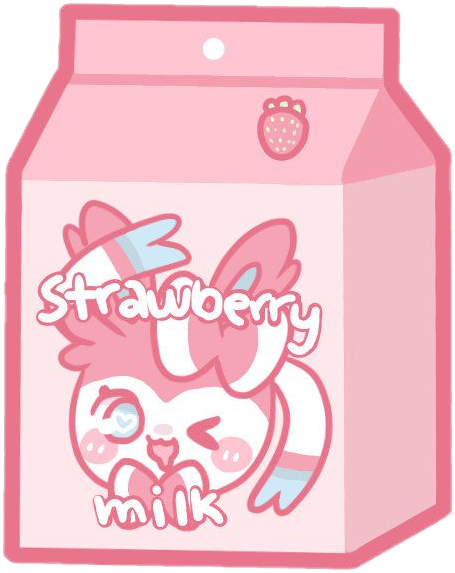 Strawberry sylveon milk! kawaii pink strawberry milk...