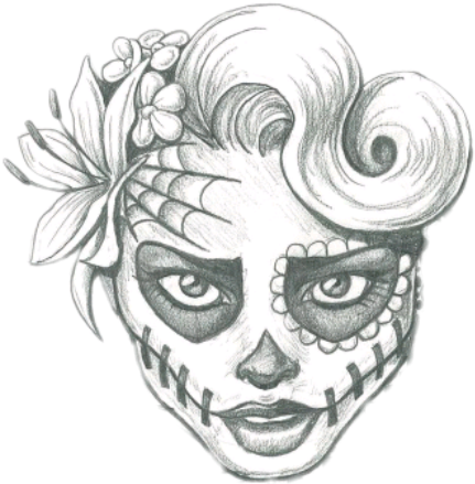 Skull Skulls Skeleton Sugarskull Girl Sketch