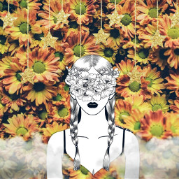 freetoedit girl flowers tumblr