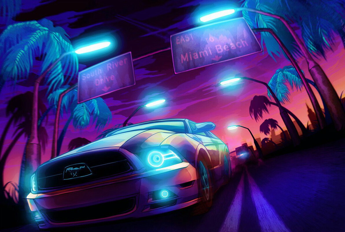 Synthwave Mustang mustang synthwave...