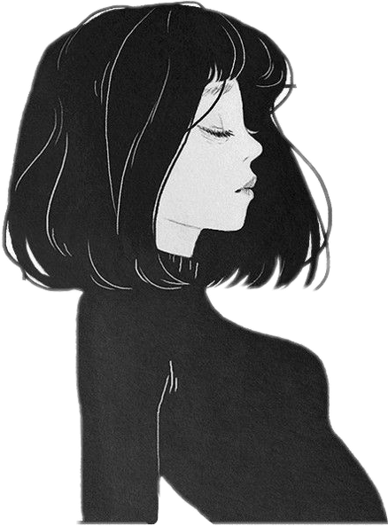 Animegirl Cute Tumblr Blackandwhite Drawing Art Girl