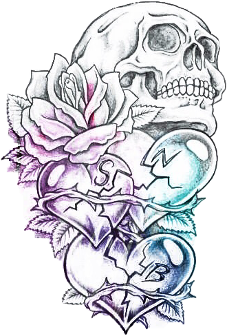 skull hearts love tattooart - Image by Wulfy