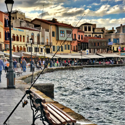 harbour greek town life people