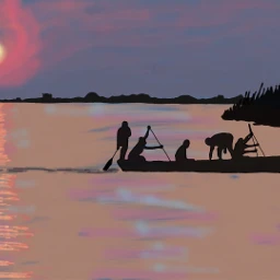 lake silhouette boat rowing sunset dcboats dcfishingweek