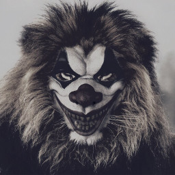 icyx lion clown clownmask animal love clownlion dark halloween madewithpicsart picsart animallove smile grin