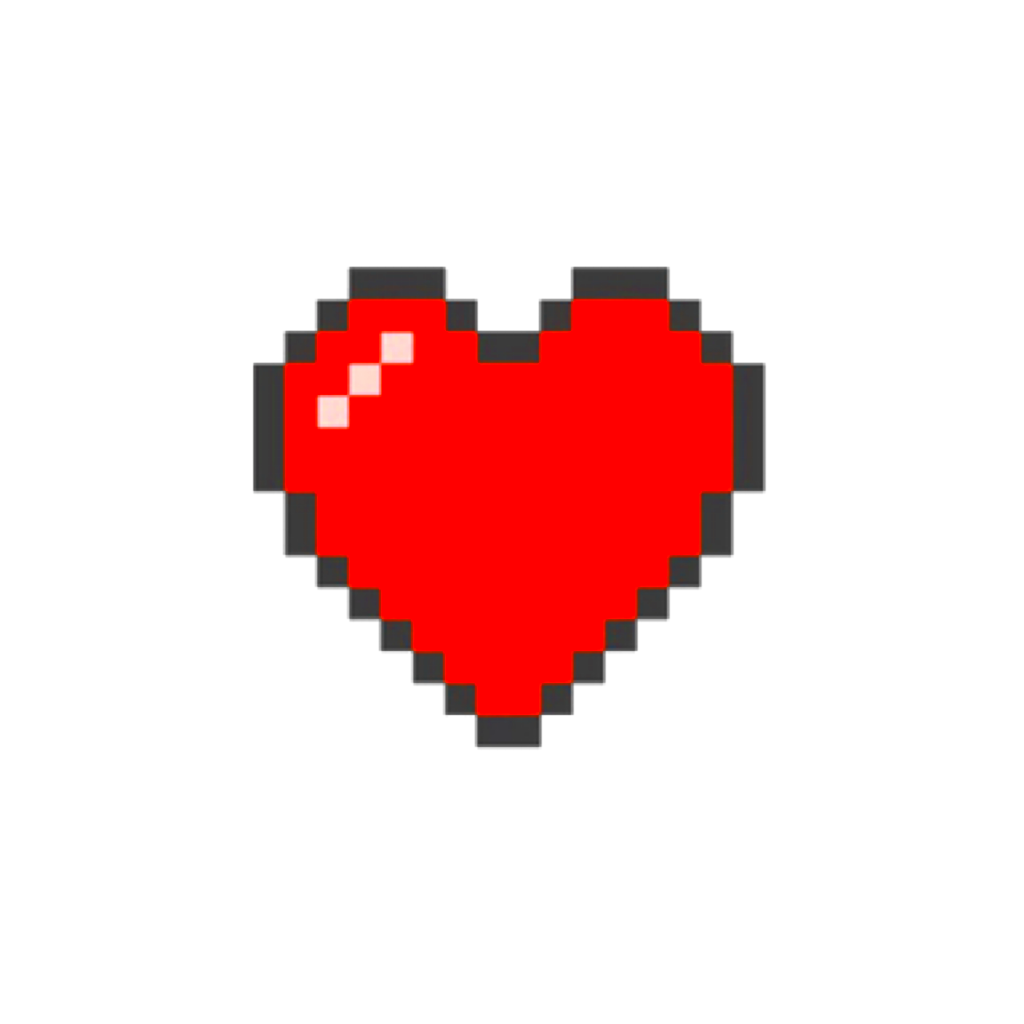 heart red redheart pixels pixelated sticker by @xmeliis