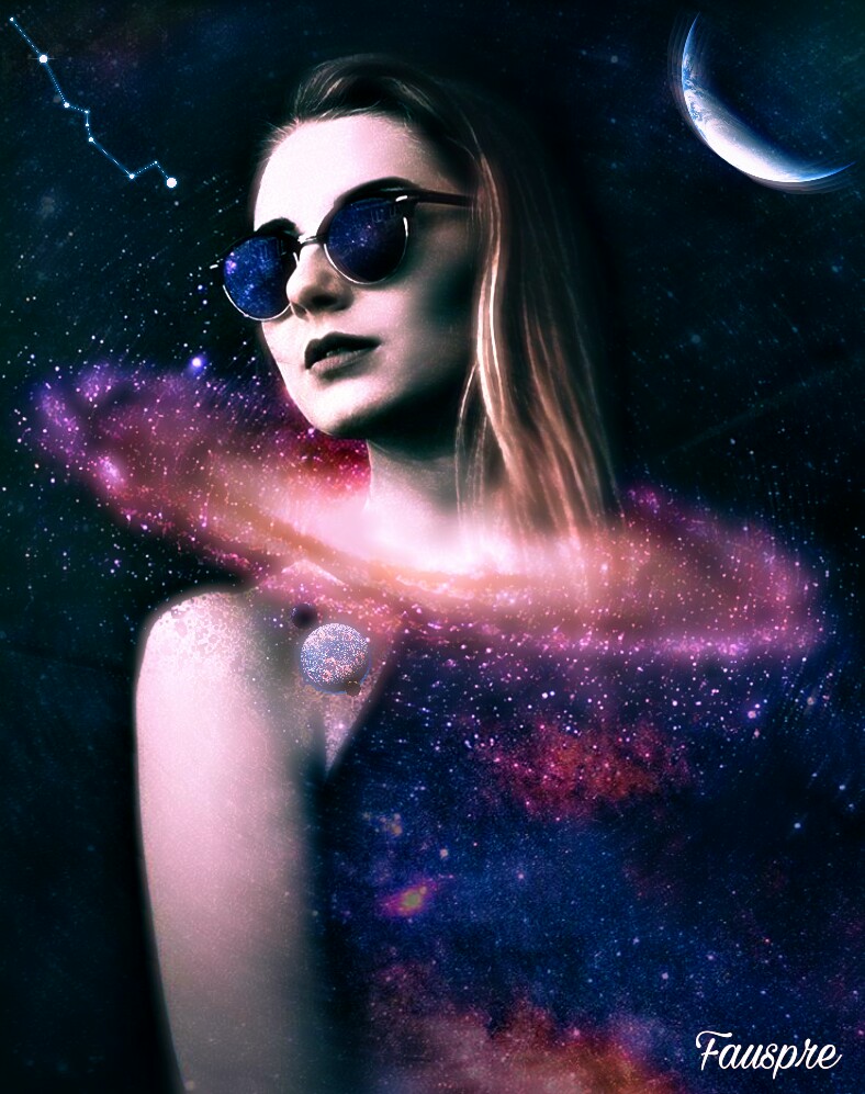 Cool space#spaceart #fauspre #doublexposure #universe #popart #hdr #photography #space