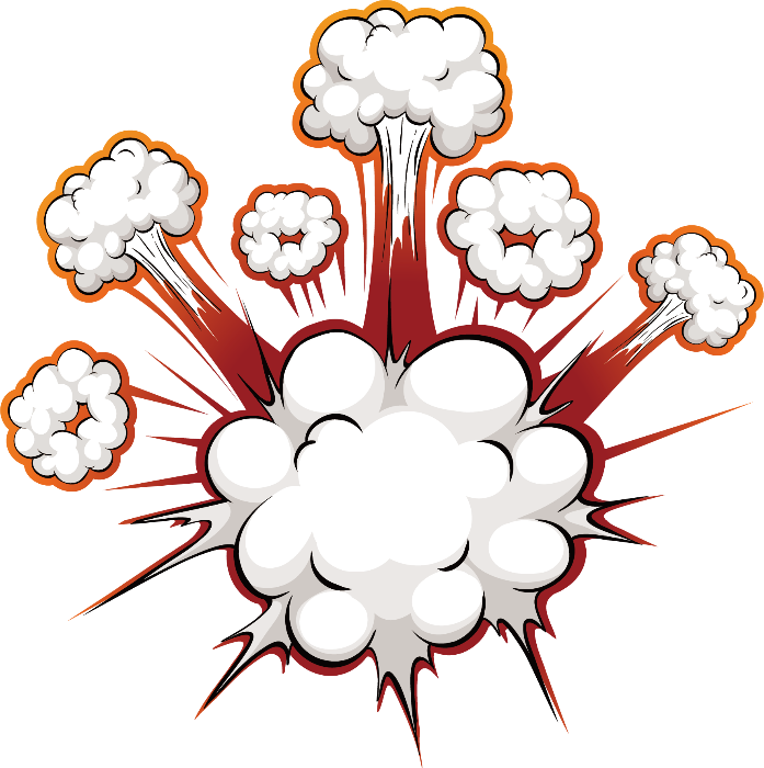 bomb blast cartoon effect white sticker by @san_dra_br