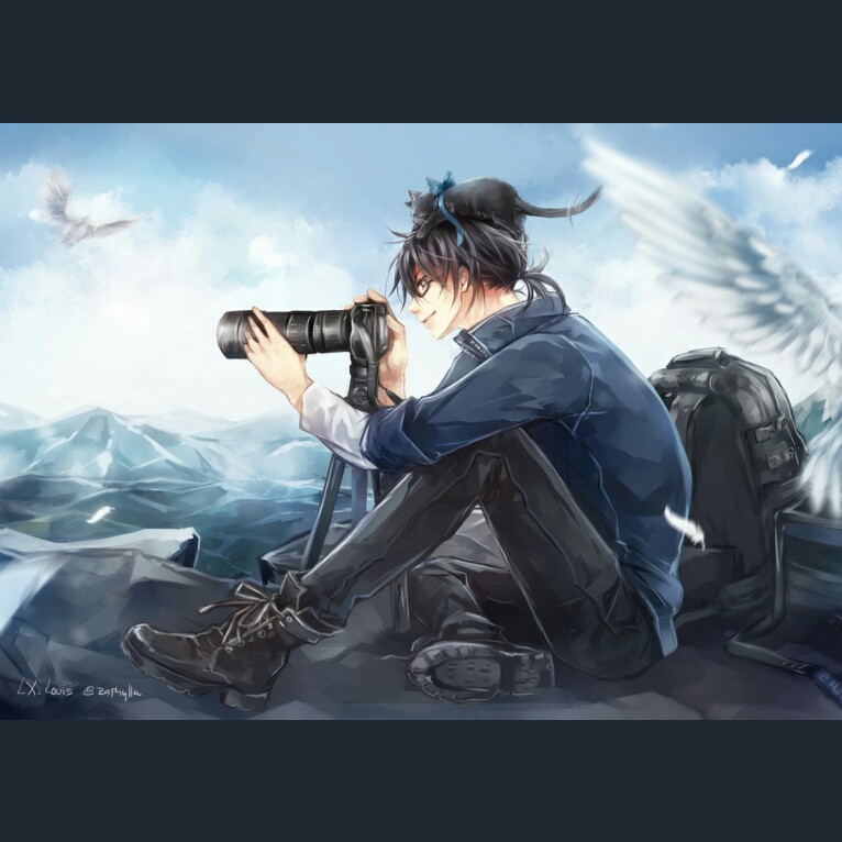 Cool Anime Boy Photographer
