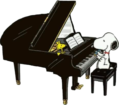 snoopy piano peanutscomic freetoedit sticker by @kdurkee004