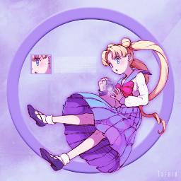 freetoedit sailormoon anime girl purple