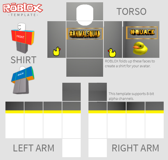 roblox duck shirt template