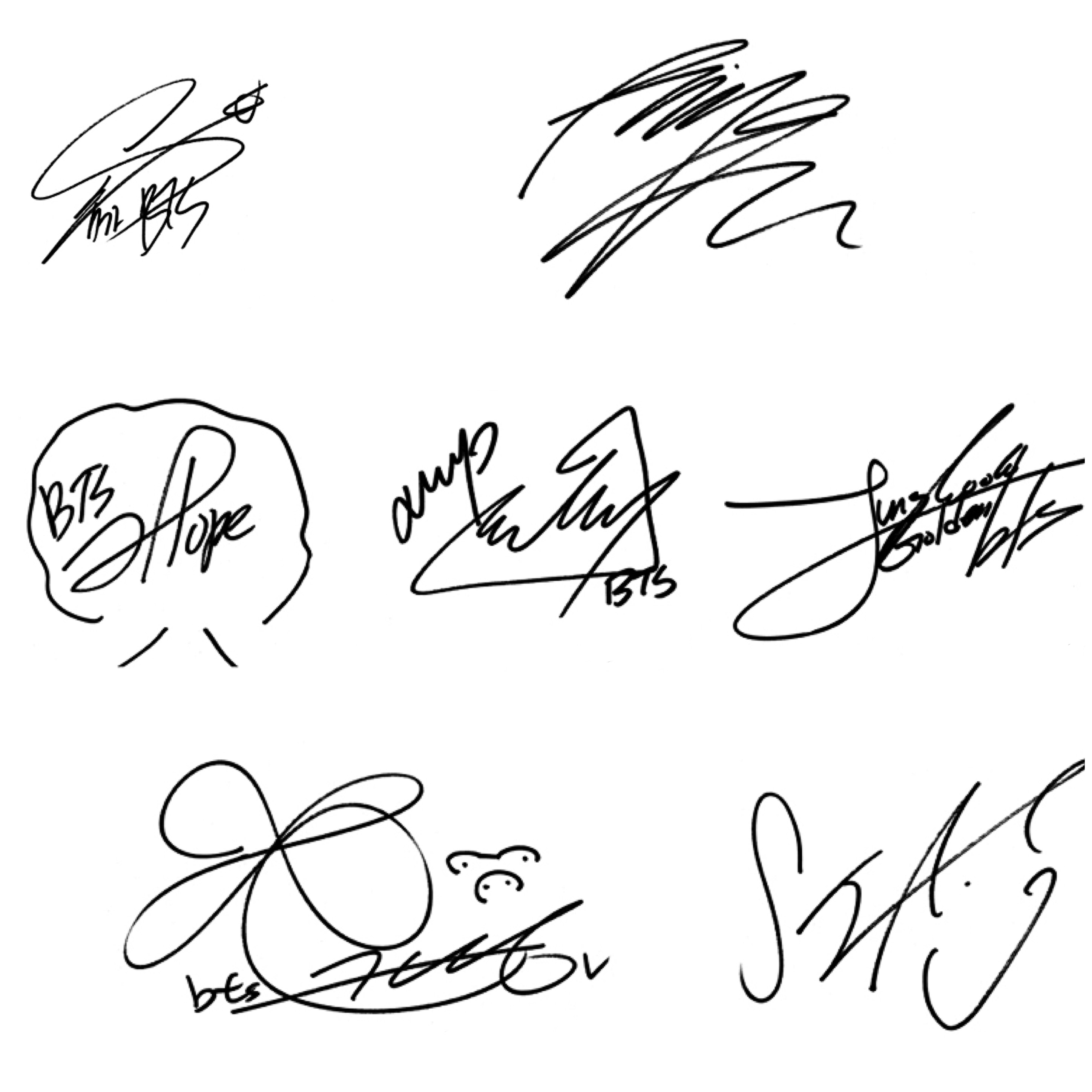 Как красиво подписаться. Росписи БТС RM. Автографы БТС. Подпись Джина из BTS.