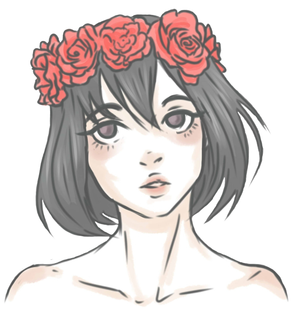 Girl Asian Anime Kawaii Flowercrown Sticker By Sherry420