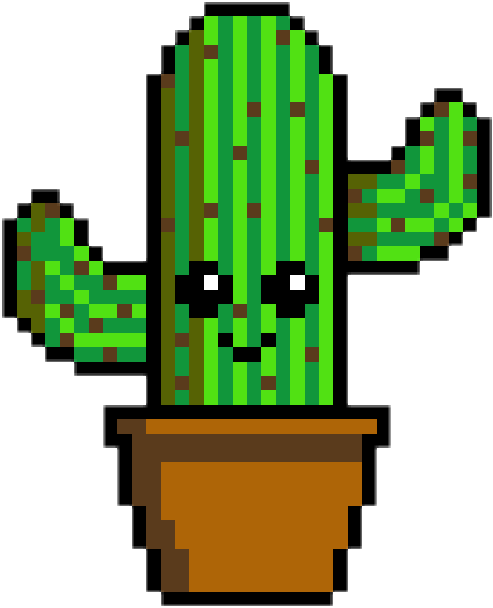 cactus pixelated pixelart freetouse...