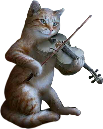 cat violin music feeling - Sticker by محمد سالم - 362 x 453 png 165kB