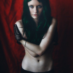 girl greenhair beautiful portrait model