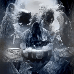 skull smokey mist illusion