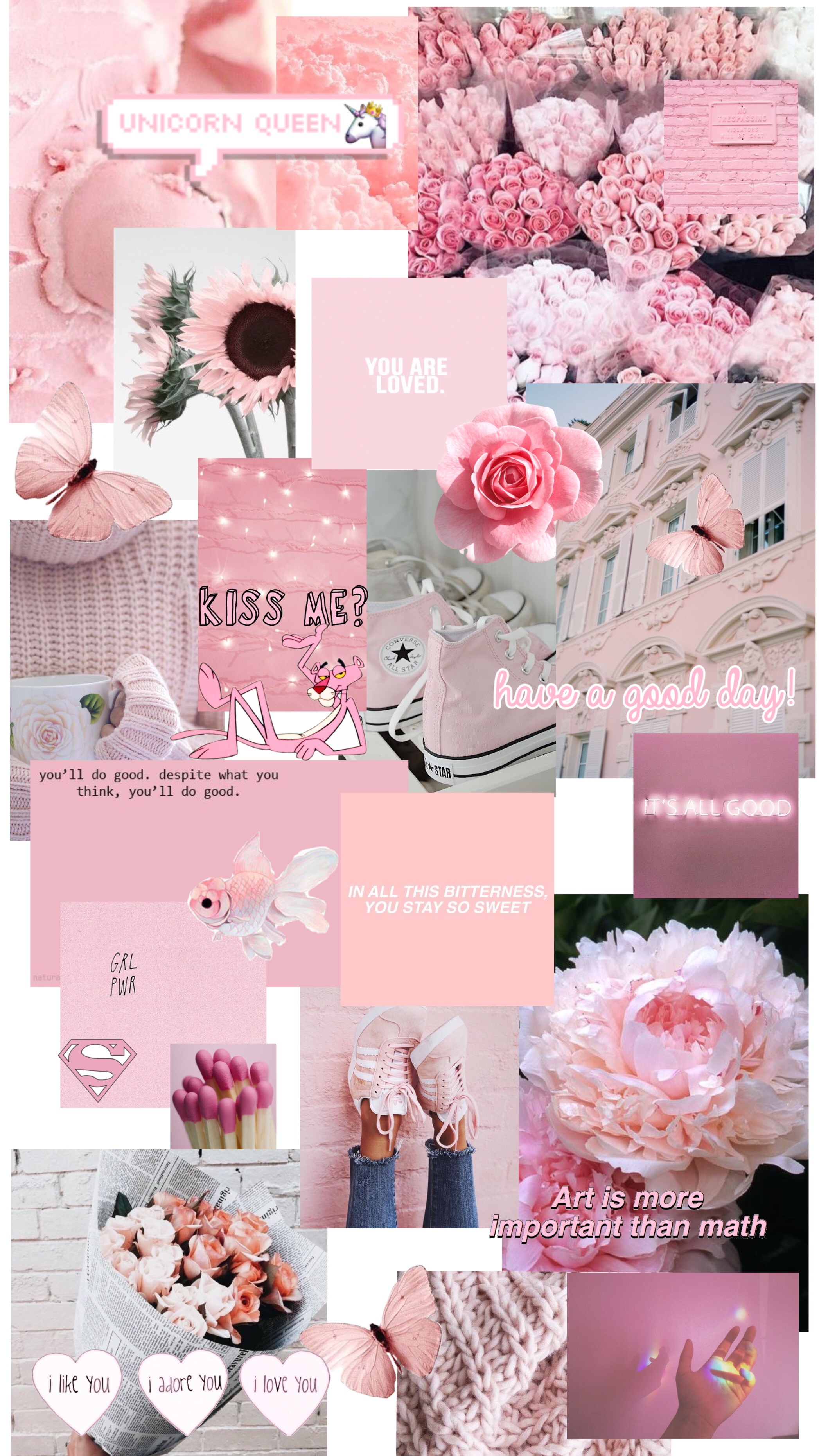 aesthetic pink wallpapers collages unicorn