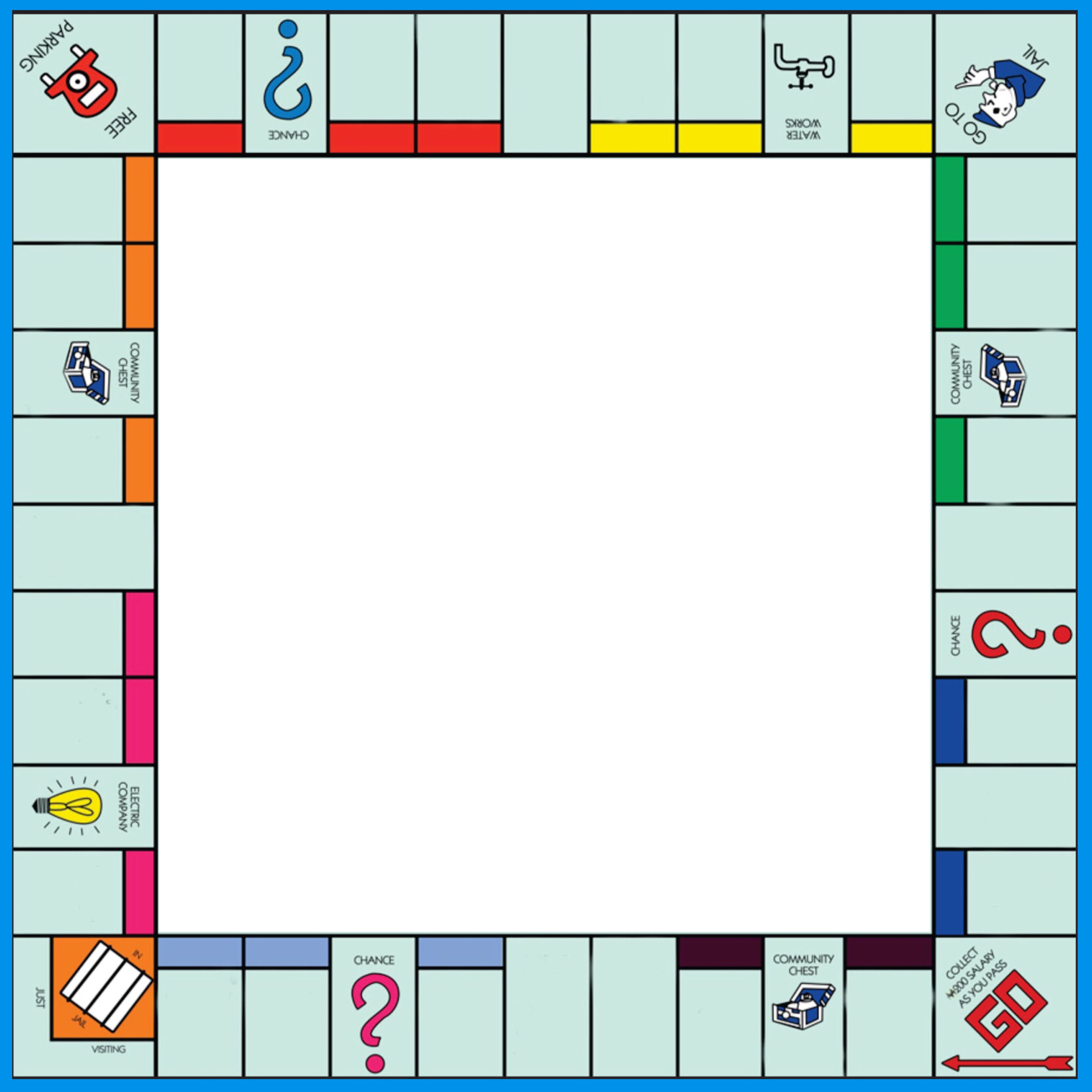 Blank Monopoly Board Template