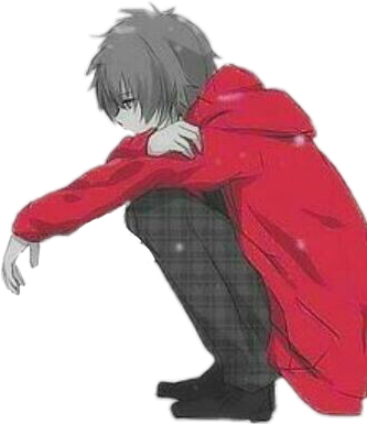 anime boy anineboy sad depressed depression red...