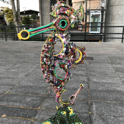 freetoedit art sculpture seahorse metal
