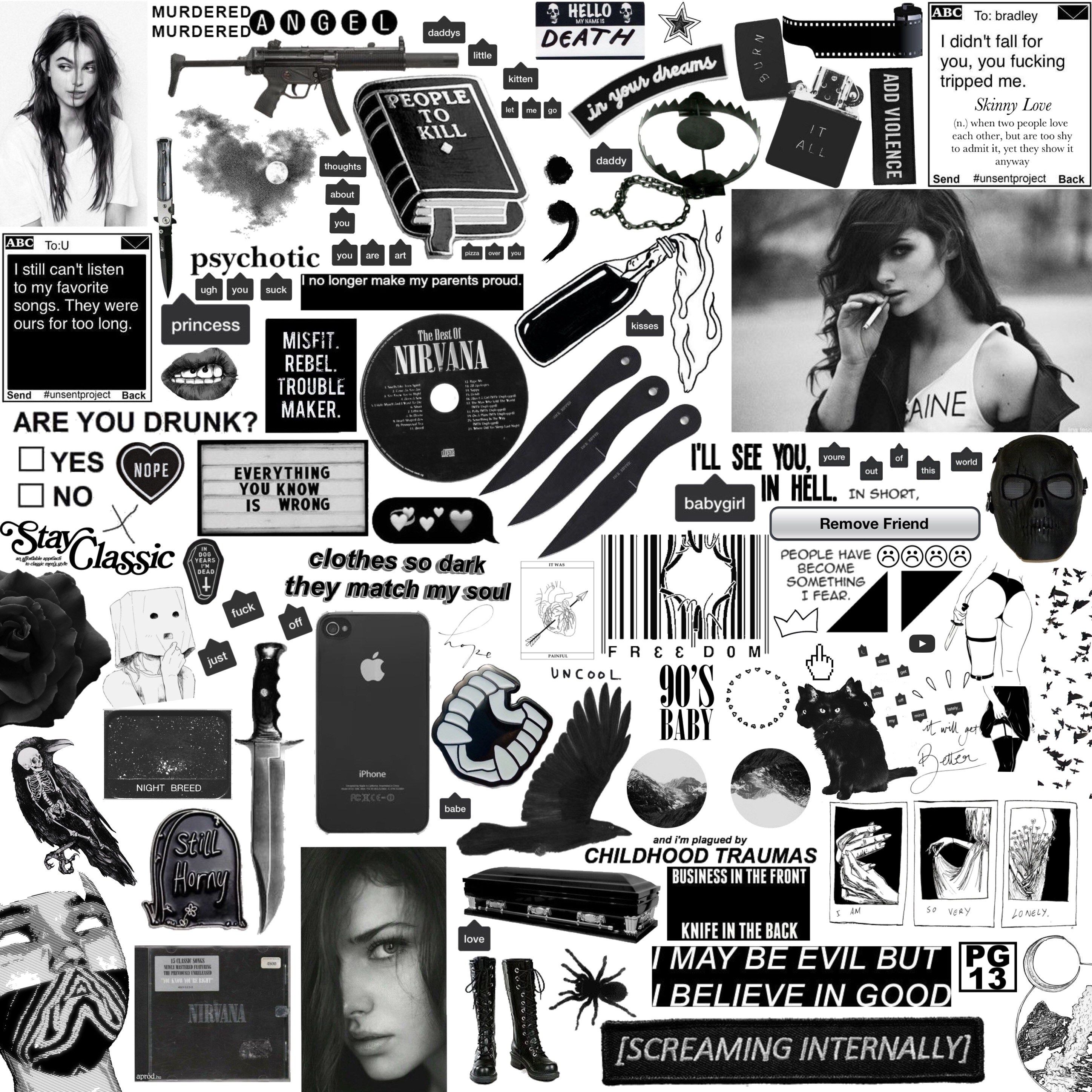 Grunge Vintage Black And White Aesthetic - Entrevistamosa