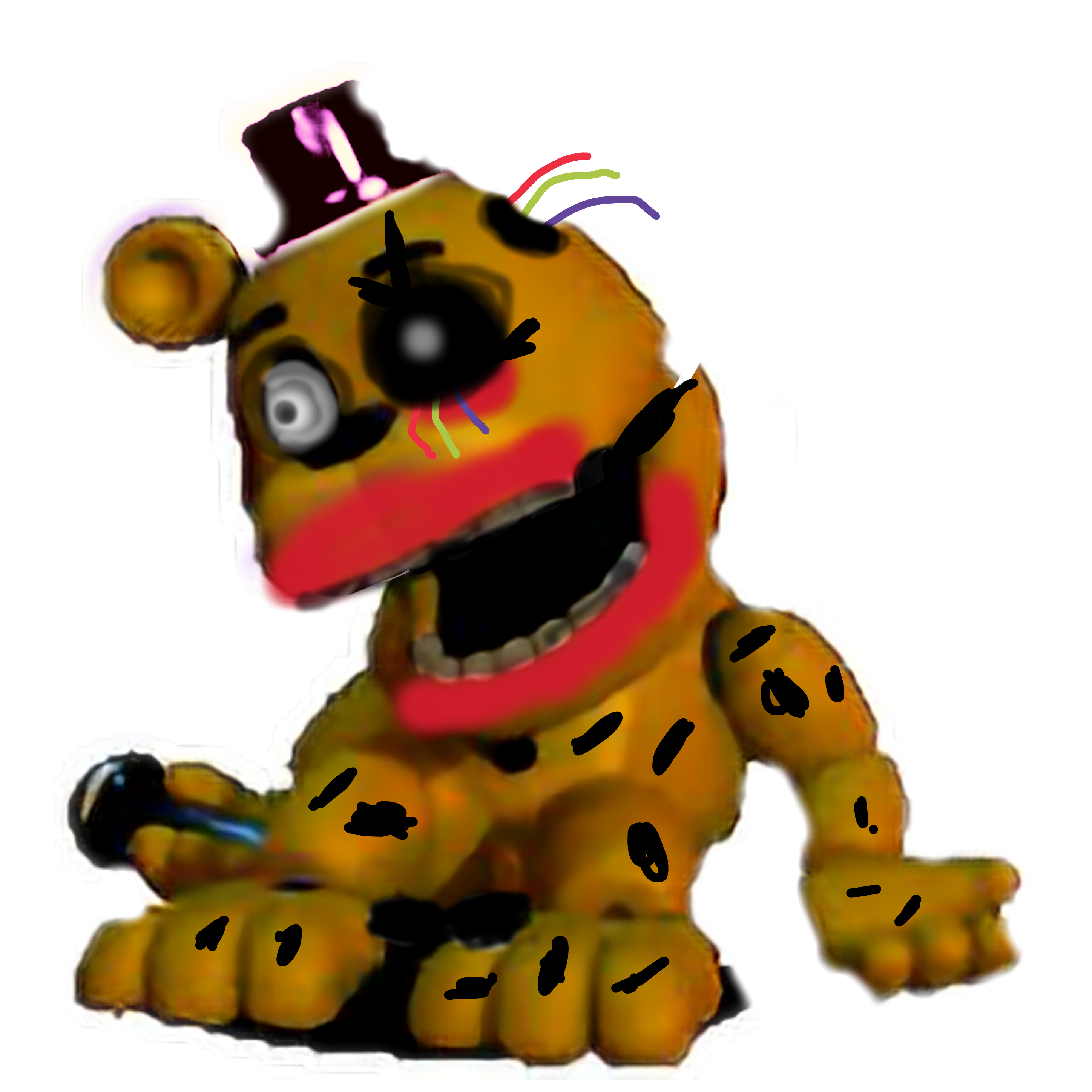 This visual is about fnafworld freetoedit #fnafworld withered fredbear v.2.