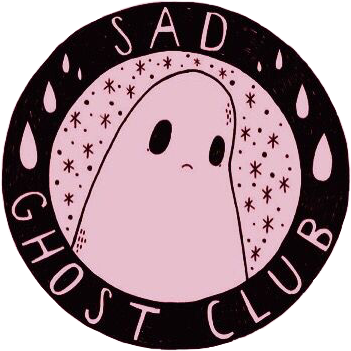 sad ghost cute aesthetic girly scary grunge pink black... - 351 x 351 png 162kB